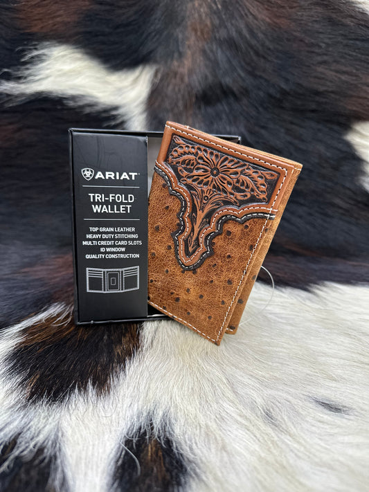 Ariat Brown Trifold Wallet