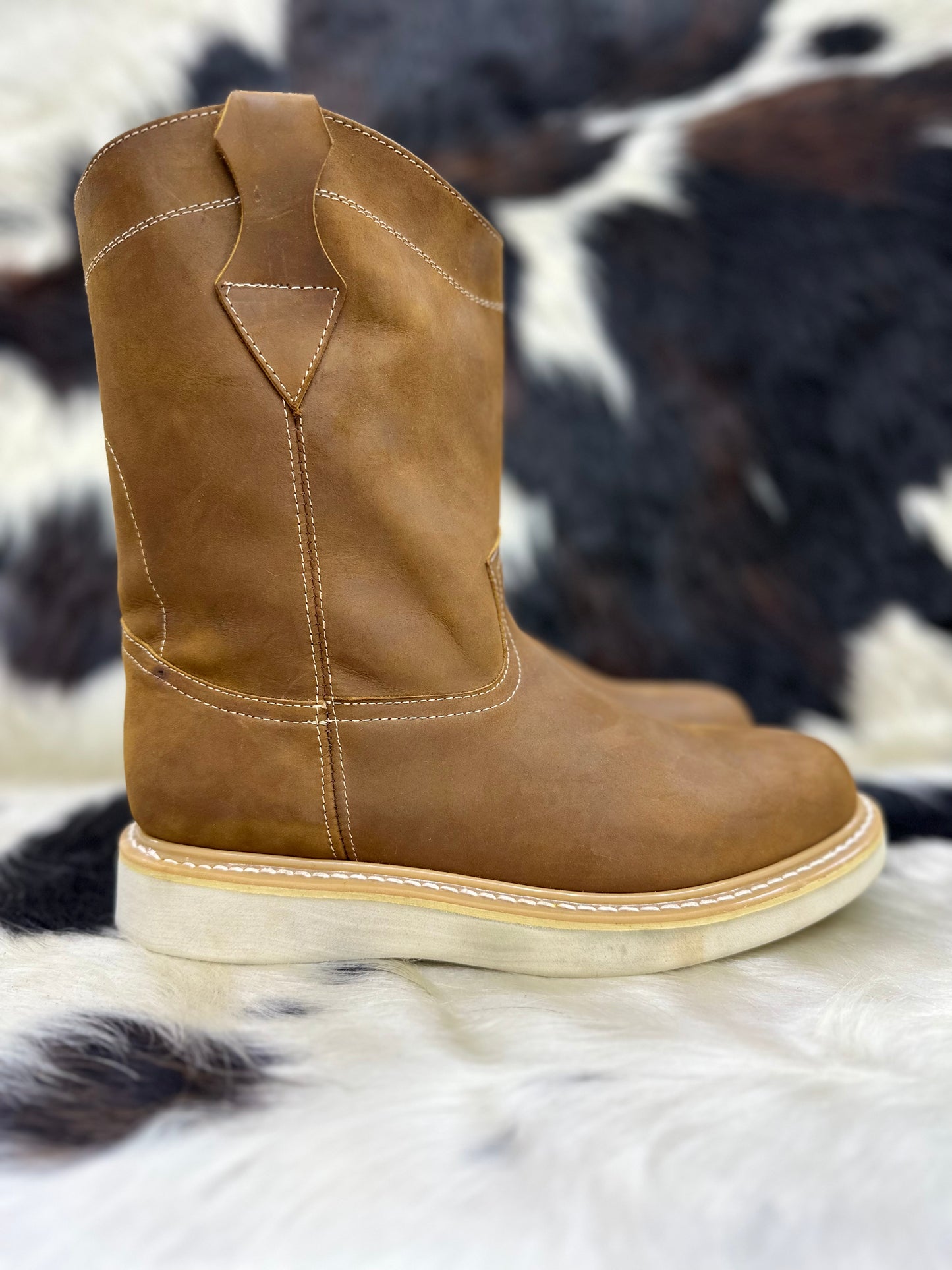 Men’s Solid Light Brown Work Boot