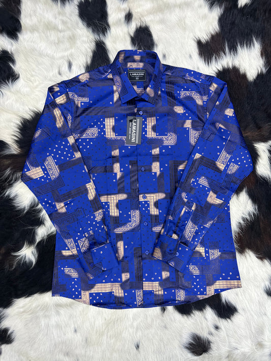 Lamasini Blue Button Up Shirt