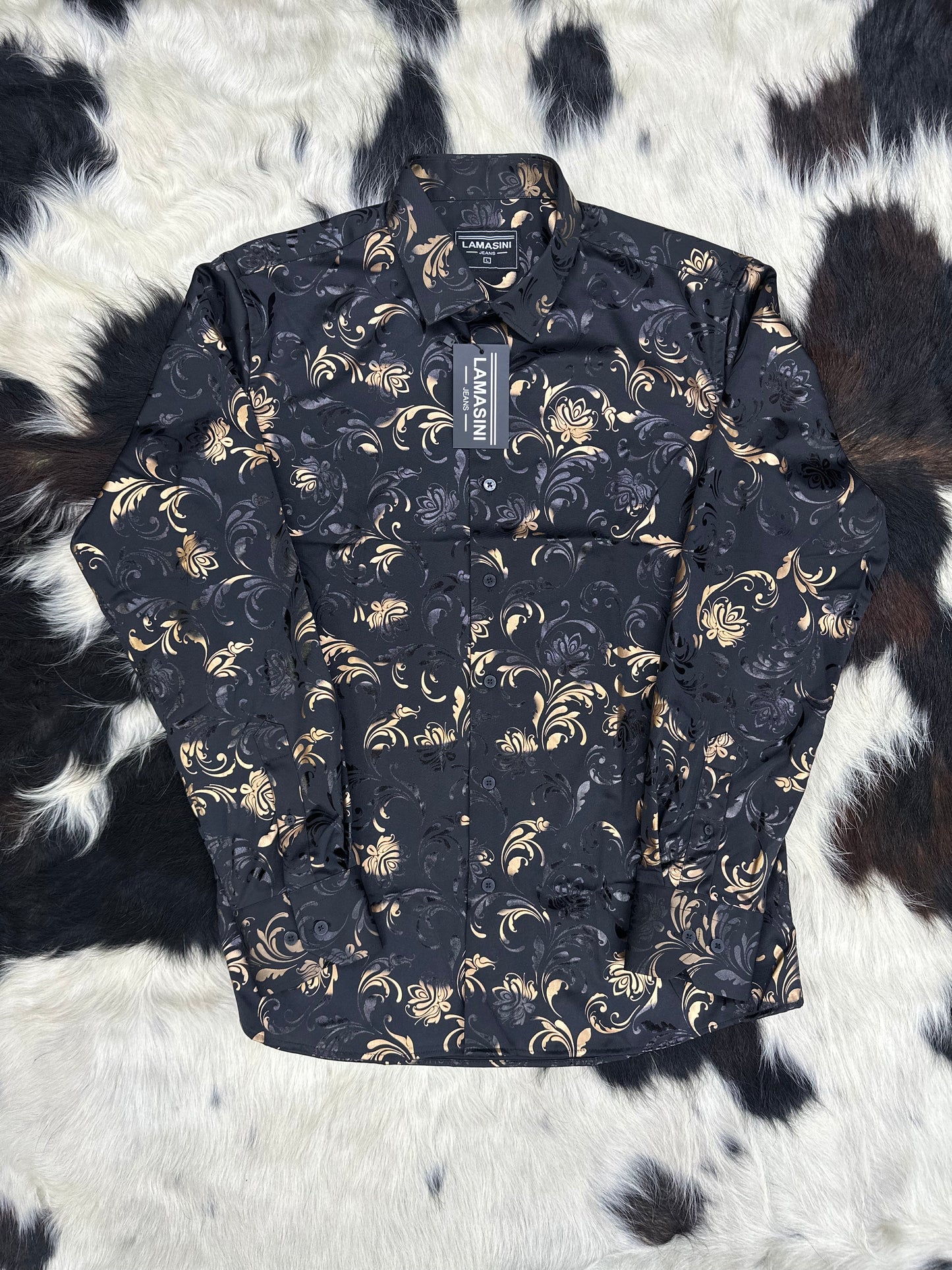 Lamasini Flowers Button Up Shirt