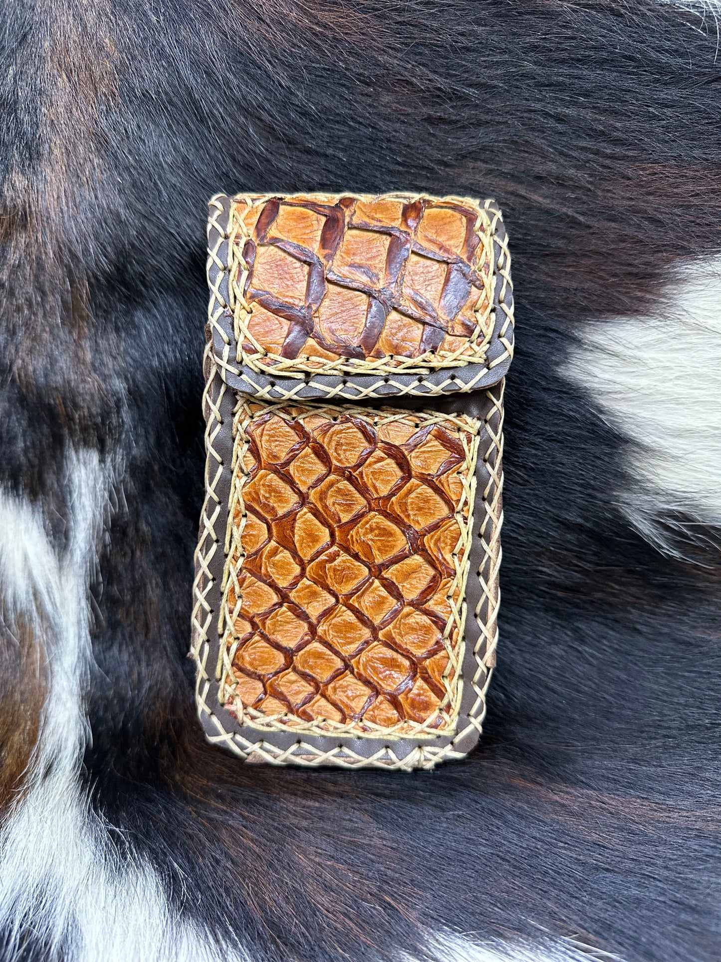 Brown Leather Exotic Phone Holder