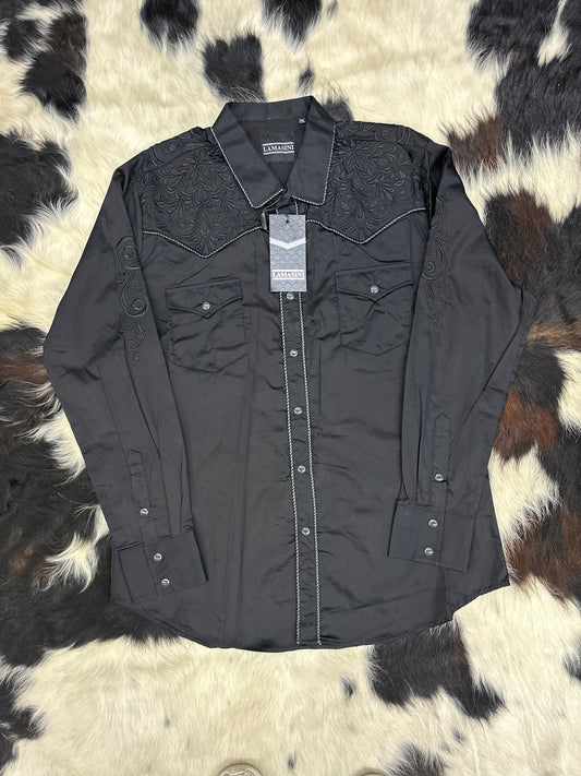 Lamasini Charra Black Button Up Shirt